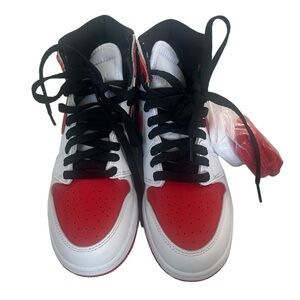 Brand New Nike Air Jordan sneakers, kids size 4.5. Red/black/white. Extra laces.